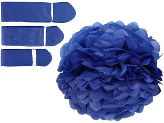 Papirpomponer, diam. 20+24+30 cm, 16 g, mørk blå, 3stk./ 1 pk.