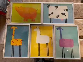 Tegninger af dyr - til  børneværelset 