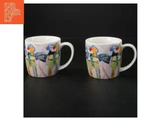 Keramiske krus med kunstnerisk motiv (str. Ø 8,5x8 cm)