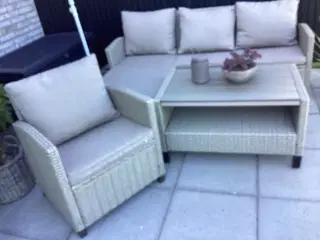 Have sofasæt natur polyrattan