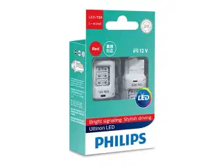 Philips Ultinon LED W21W Rød 12V - Sæt
