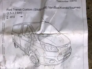 Træk til Ford Transit Custom Van/Bus 