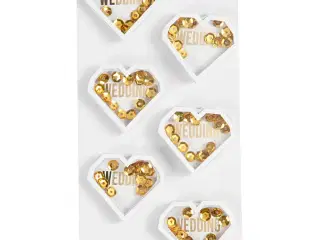 Shaker stickers, D: 4 mm, L: 32 mm, B: 38 mm, hvid, 6stk./ 1 pk.