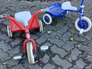 Rød og blå 3 hjulet Winther cykler sælges