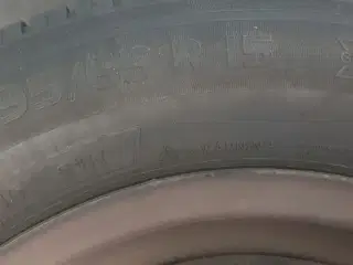 fælge med slidte dæk, 4 stk 