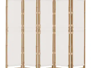 5-panels rumdeler 200 cm foldbar bambus og kanvas