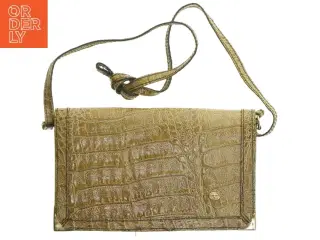 Brun krokodillemønster håndtaske (str. 24x15 cm)