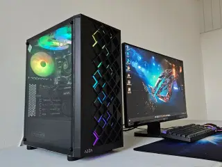 RGB Gamer PC + 27" Skærm