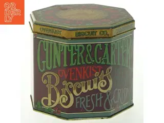 Vintage kagedåse fra Gunter & Carter (str. 10 cm. ø. 11 cm)