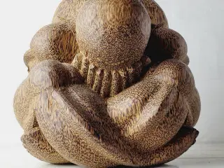 Vintage træskulptur af Orang Malu  Grædend Buddha 