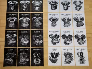 Harley-Davidson plakat sæt 