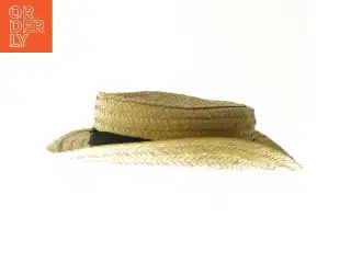 Stråhat med sort bånd (str. Ø 21 cm)