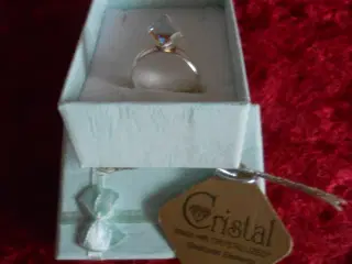 Regulerbar   Swarovski  Cristal og Sølv Ring. 