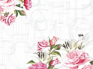 Elegante rosenservietter 33x33 cm - 20 stk.