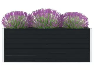 Hævet blomsterbed 160 x 80 x 45 cm galvaniseret stål antracit