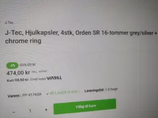 J-Tec, Hjulkapsler,3stk, Orden SR 16-tommer grey/