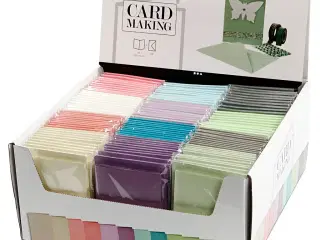 Kort og kuverter, kort str. 10,5x15 cm, kuvert str. 11,5x16,5 cm, 120+210 g, ass. farver, 12x10pk./ 1 pk.