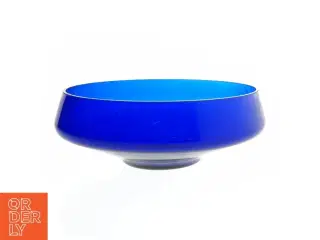 Blåt glasfad (str. 27 x 7 cm)
