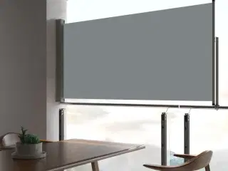 Sammenrullelig sidemarkise til terrassen 80 x 300 cm grå