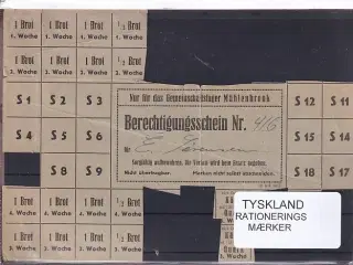 Tyskland - Rationeringsmærker - 2. Verdenskrig