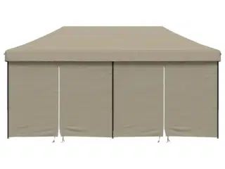 Foldbart pop up-festtelt med 4 sidevægge gråbrun