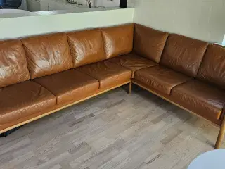 Hjørnesofa læder/eg