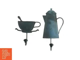 Metal kroge med kaffekande og skål design (str. 20 cm)
