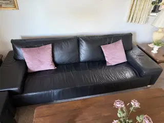 Sofa + 2 lænestole i læder pænt og velholdt