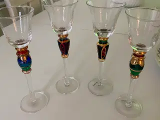  Vintage cordials glas med håndmalet juledekoratio