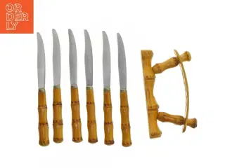 Sæt med bambusknive og holder (str. 17 cm)