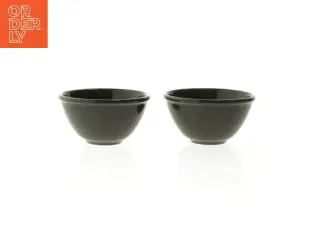 Sorte keramik skåle 2 stk. (str. Ø. 10 cm. 2 styk)