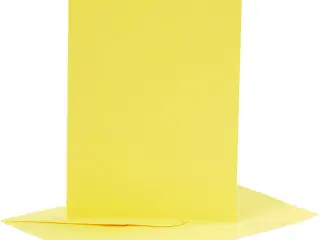 Gule kort og kuverter, 6 sæt, 10,5x15 cm