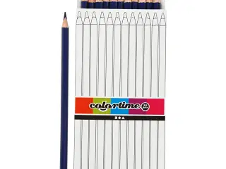 Colortime Farveblyanter, L: 17 cm, mine 3 mm, mørk blå, 12stk./ 1 pk.
