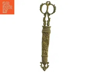 Antik dekorativ saks med etui (str. 22 cm)
