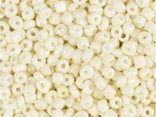 Rocaiperler, diam. 3 mm, str. 8/0, hulstr. 0,6-1,0 mm, perlemor, 25g/ 1 pk.