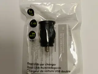 USB billader 2,4A (2xUSB-A) Goobay