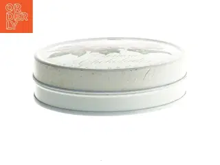 Rund metal dåse med rosedesign (str. Ø 13 cm)