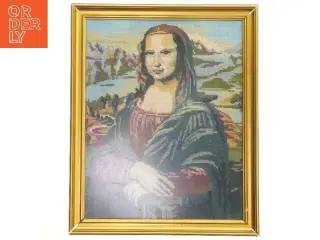 Broderet billede i ramme (str. 45x37 cm)