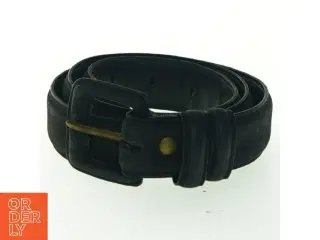 Læderbælte, mørkegråt ruskind (str. 76 cm - første hul)