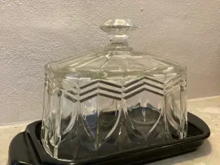 Flot antik osteklokke med underfad