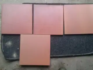 4 stk retro ABC klinker i rødbrun - 24 X 24 X 1,5