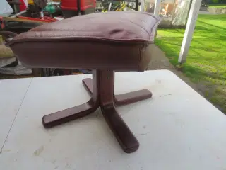 1 stk Læder fodskammel Brun
