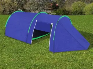 Campingtelt 4 personer blå og grøn
