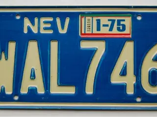 USA Original nummerplade  Nevada WAL746