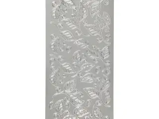 Stickers, blade, ark 10x23 cm, sølv, 1 ark