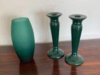 Lysestager og vase