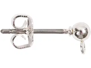 Ørestikker, L: 13 mm, diam. 3,8 mm, hulstr. 0,8 mm, forsølvet, 10stk./ 1 pk.