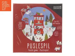 Puslespil med juletema, 100 brikker fra Det Gamle Apotek (str. 100 brikker Ø 30 cm)