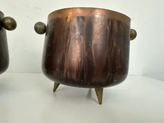 2 stk. Kobber potte / plantekrukke
