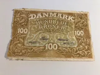 100 Kroner 1930 - Meget dårlig stand